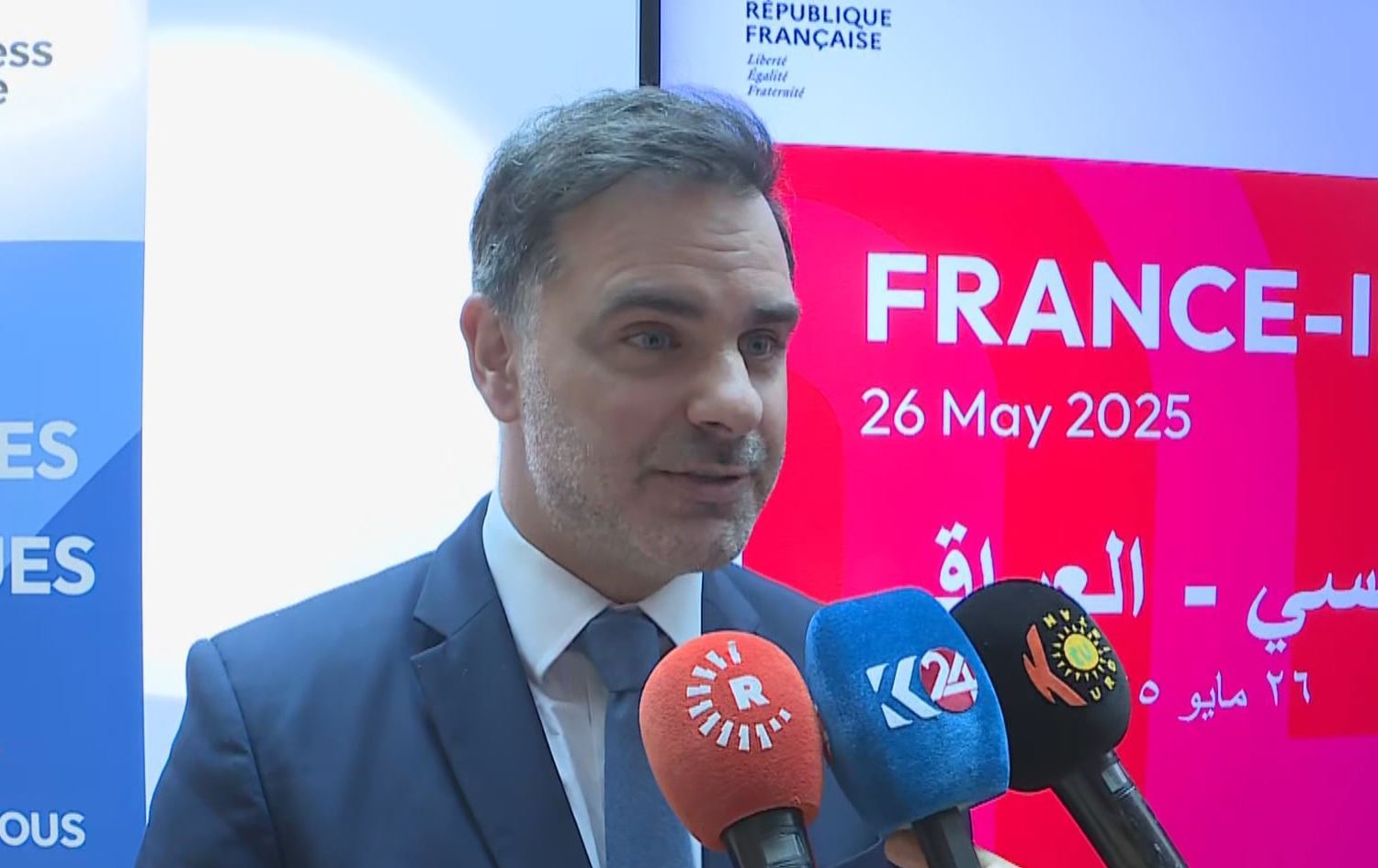 Rûdaw'a konuşan Fransa Ticaret Bakanı Laurent Saint-Martin