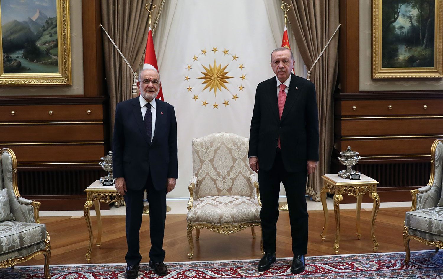 Foto: Türkiye Cumhurbaşkanı Recep Tayyip Erdoğan ve Eski Saadet Partisi Genel Başkanı Temel Karamollaoğlu