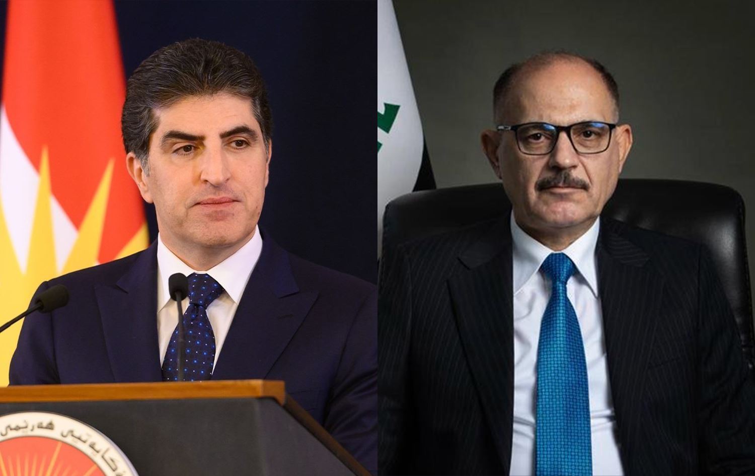 Foto: Kürdistan Bölgesi Başkanı Neçirvan Barzani ve Irak Federal Yüksek Mahkemesi Başkanı Casim Muhammed Abud