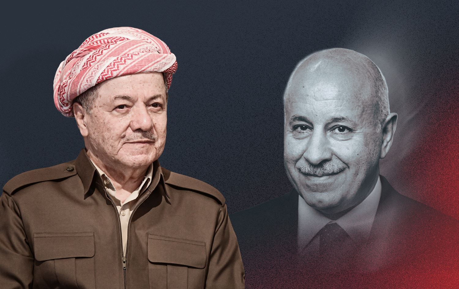 Serok Barzanî û Kerîm Şingalî / Wêne: Rûdaw Grafîk