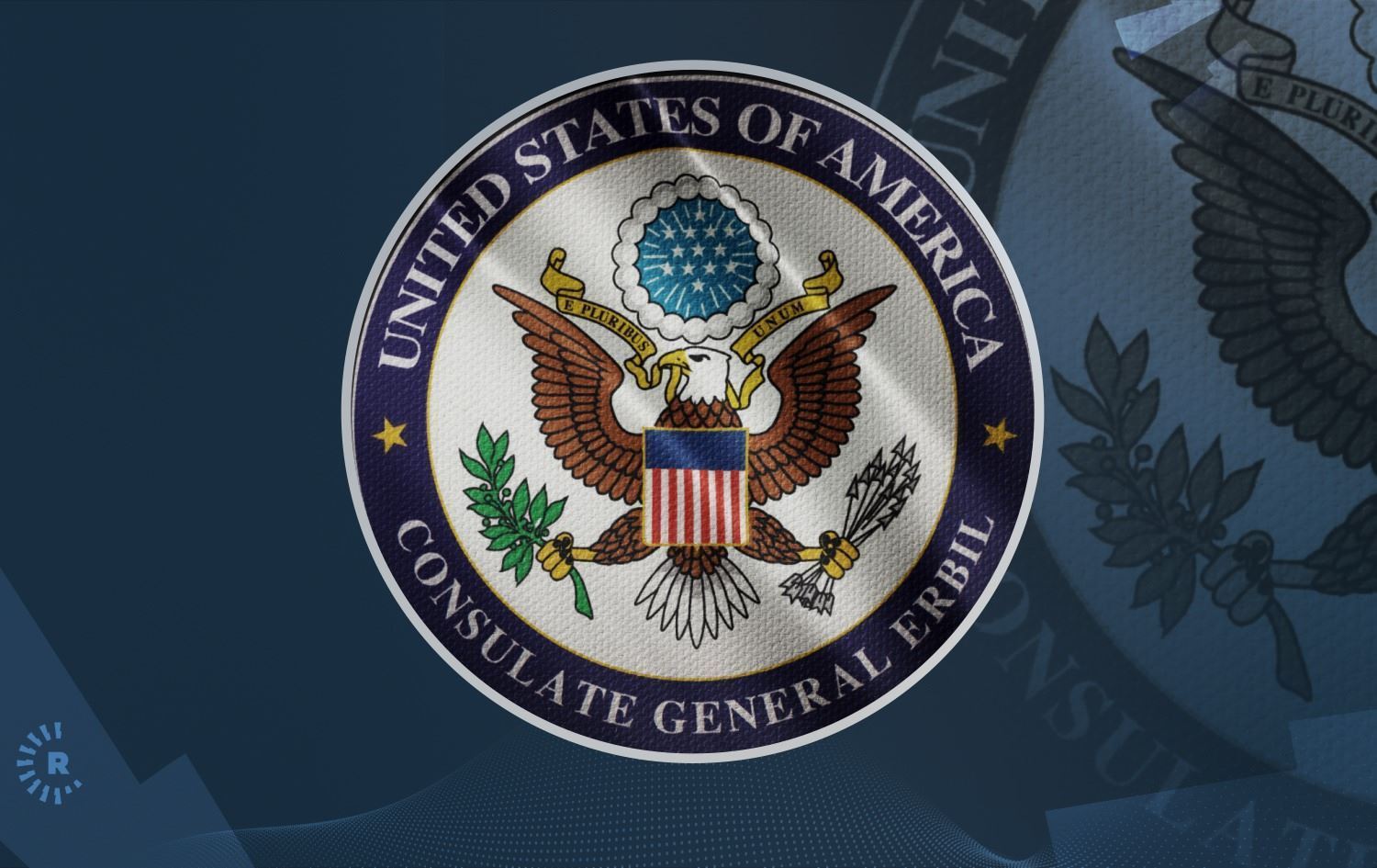 Logoya Konsulxaneya Amerîkayê ya Hewlêrê / Wêne: Rûdaw Grafîk