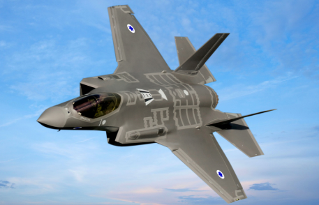 فڕۆکەیەکی جەنگیی ئێف35 کە ئیسرائیل بۆ هێرشکردنە سەر ئێران بەکاری دەهێنێت.