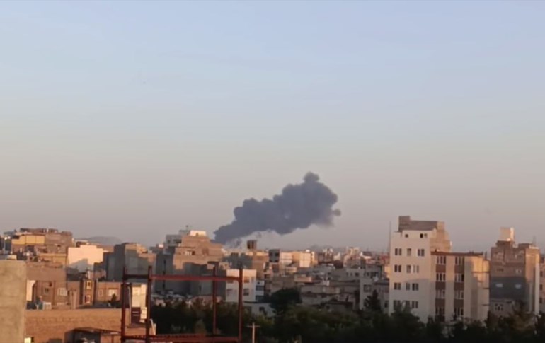 Footage showing smoke in Mashhad after Israeli forces carried out strike. Photo: Fars News Agency 