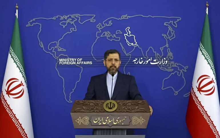 Iranian Deputy Foreign Minister Saeed Khatibzadeh holds press conference in Tehran. Photo: AFP