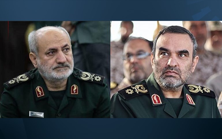 IRGC intelligence chief Mohammad Kazemi (left) and his deputy Hassan Mohaqiq (right). Photo: Tasnim news agency