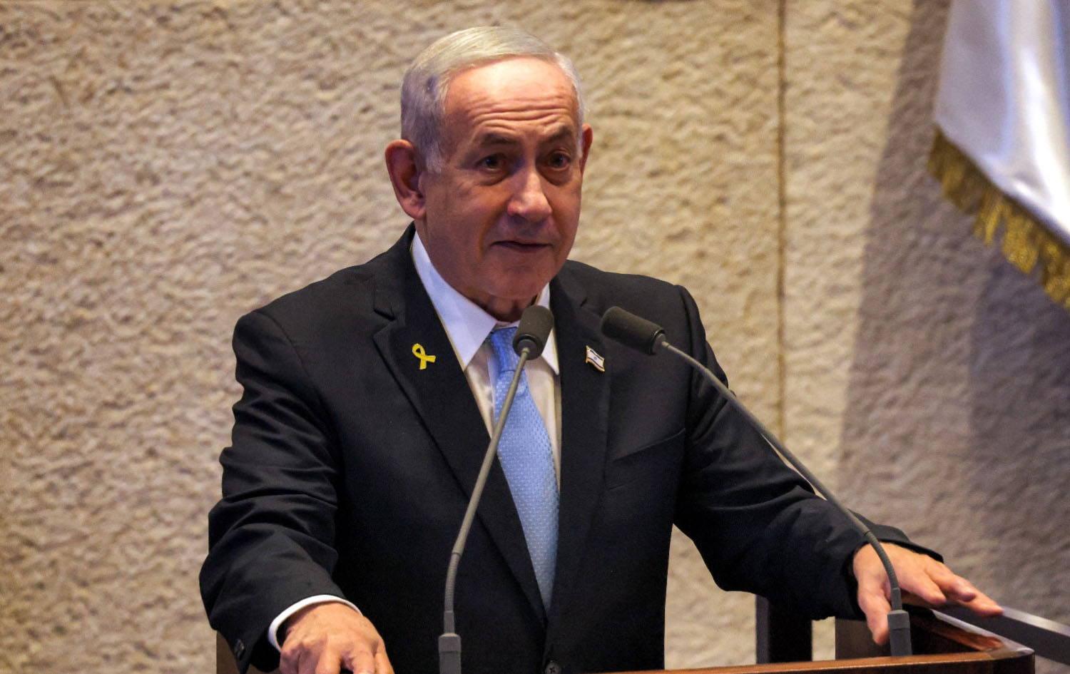 Israel's Prime Minister Benjamin Netanyahu addresses the assembly during a session of the Israeli parliament (Knesset) at its headquarters in Jerusalem on June 11, 2025. Photo: AFP