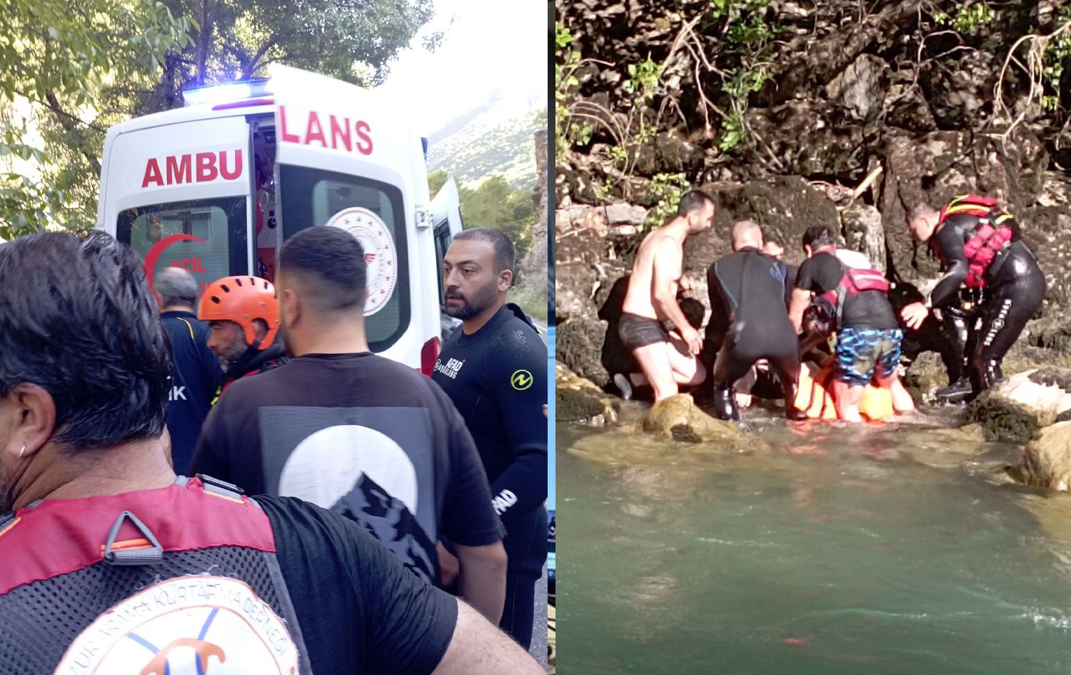 Munzur Nehri’ne düşen genç kız hastaneye kaldırıldı. / Foto: Rûdaw
