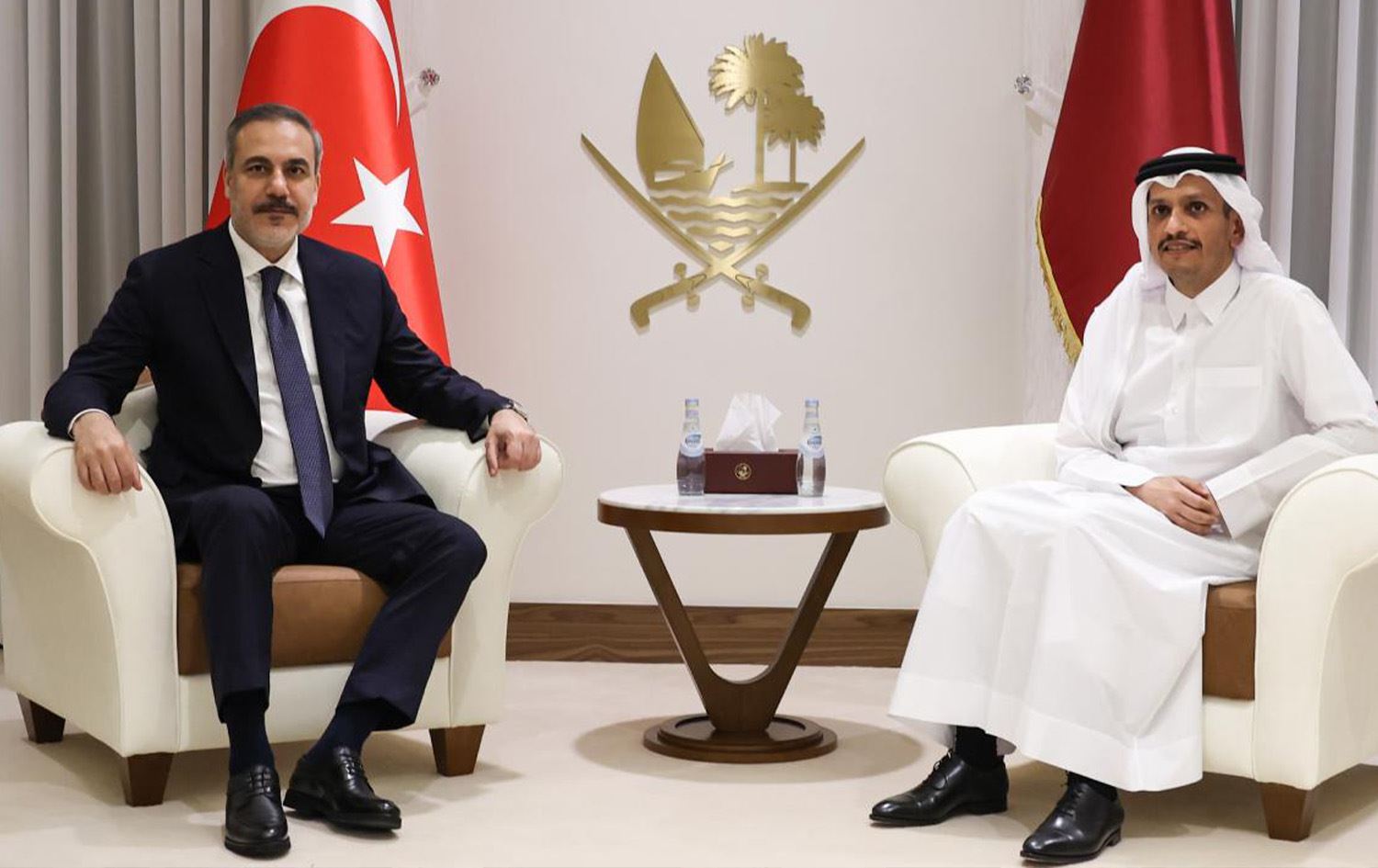 Türkiye Dışişleri Bakanı Hakan Fidan, Katar Başbakanı ve Dışişleri Bakanı Muhammed bin Abdurrahman Al Sani