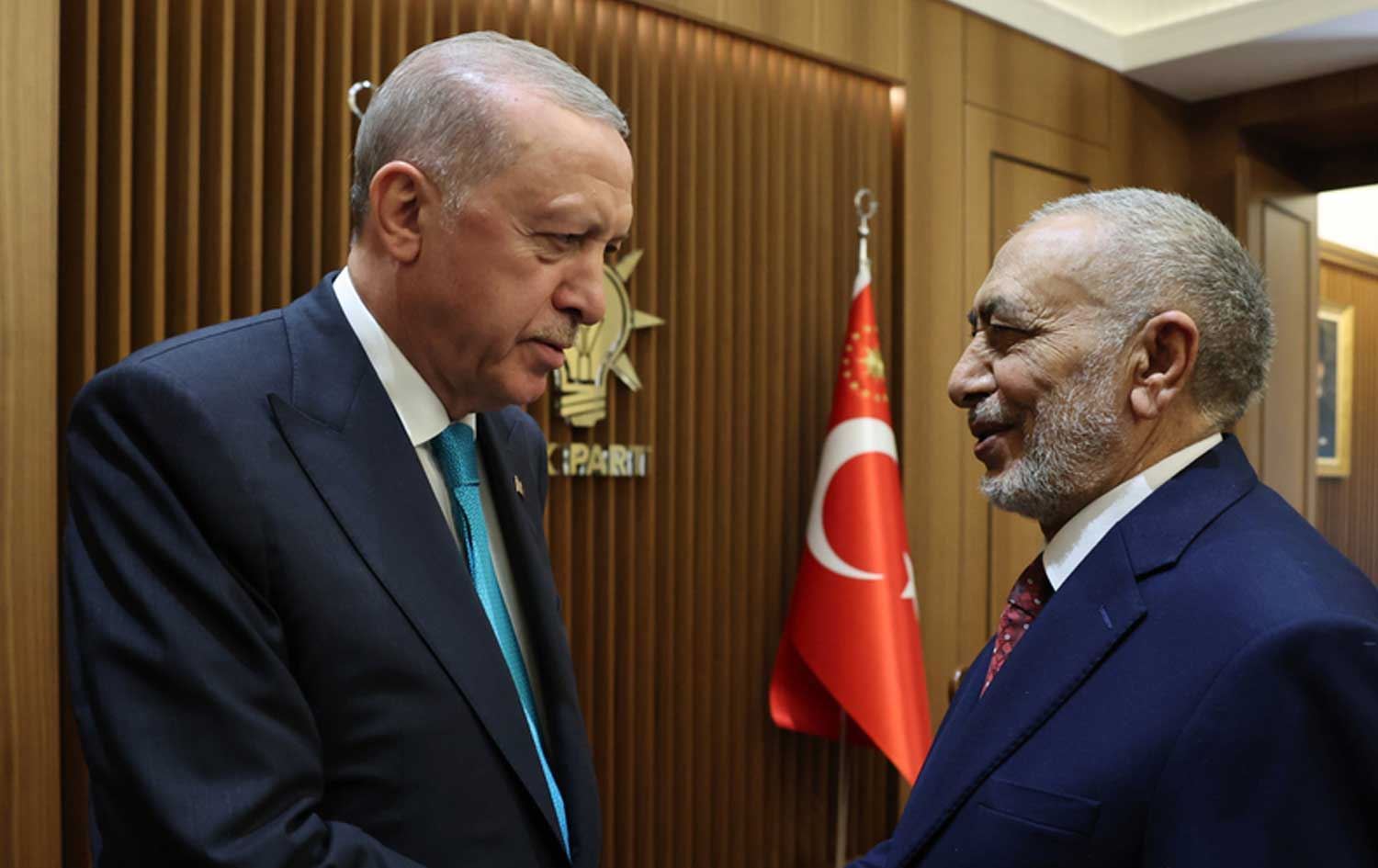 Recep Tayyîp Erdogan û Mehmûd Meşhedanî /Wêne: Serokkomariya Tirkiyeyê