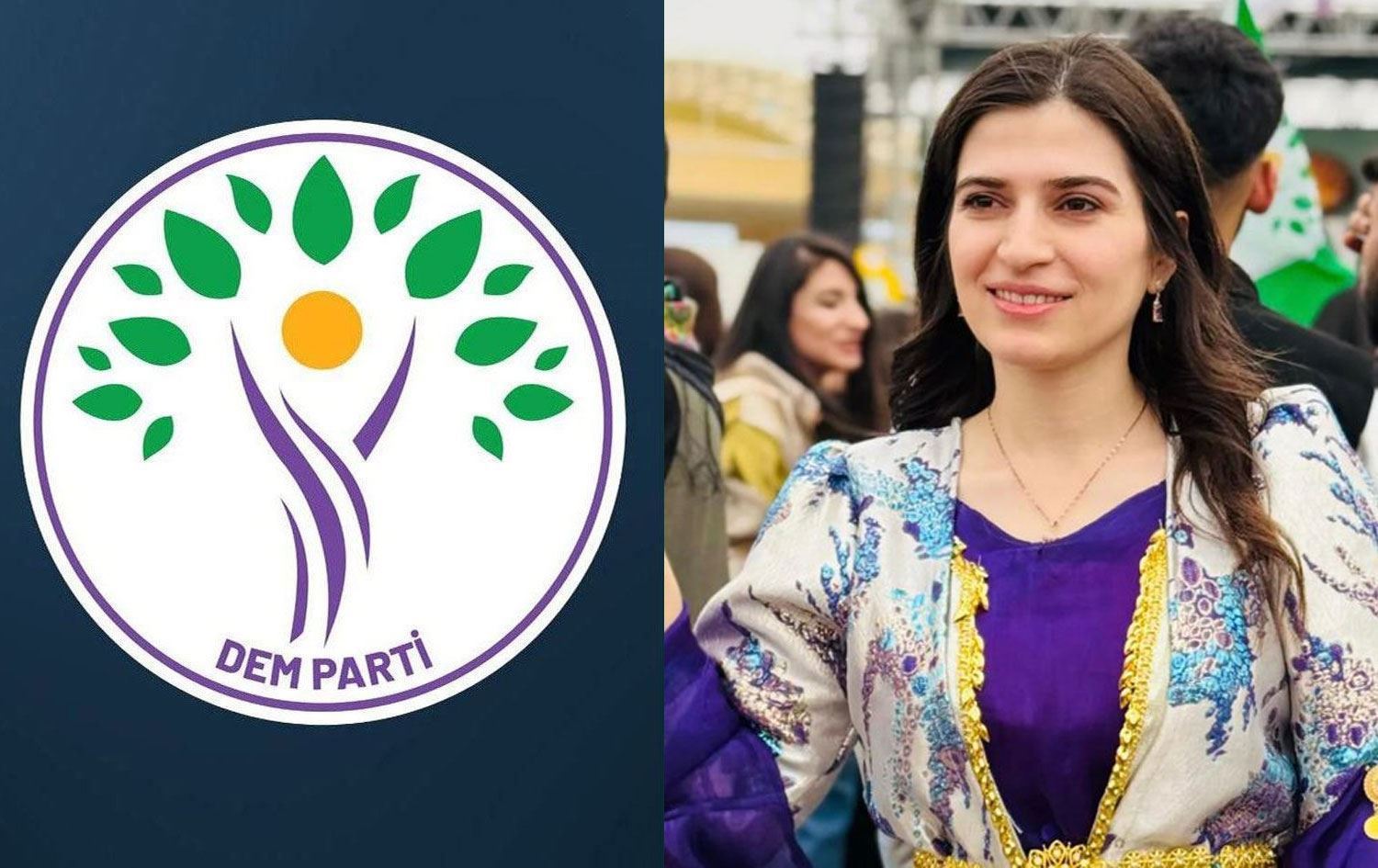 Logoya DEM Partiyê û Jiyan Ormanli /Wêne: Rûdaw Grafîk