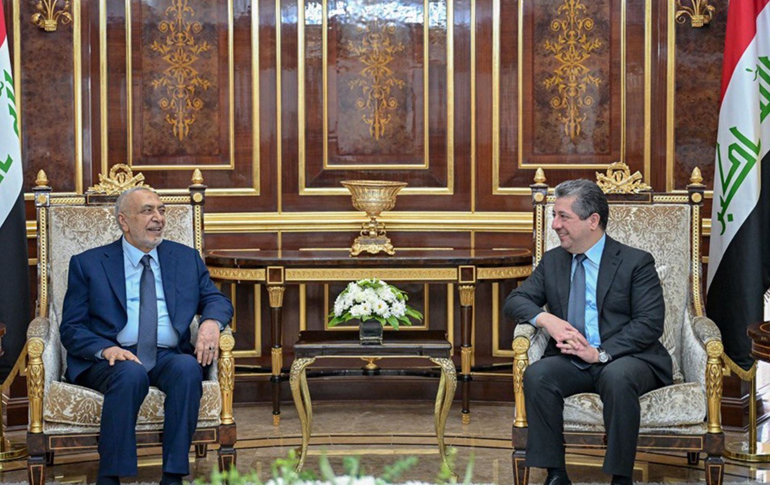 Mehmûd Meşhedanî û Mesrûr Barzanî / Wêne: Hikûmeta Herêma Kurdistanê