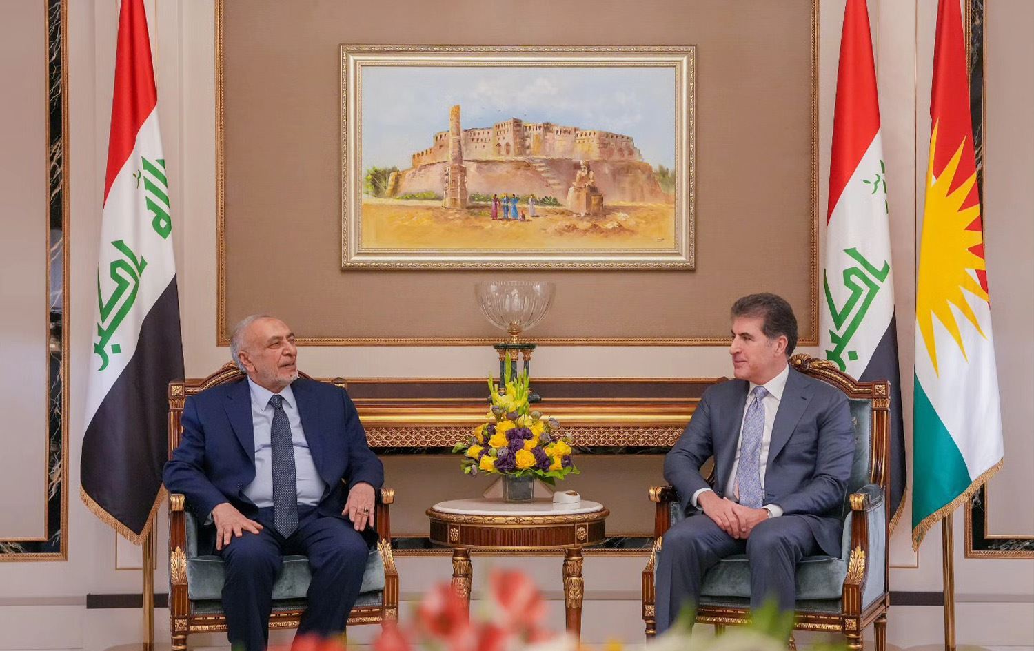 Mehmûd Meşhedanî û Nêçîrvan Barzanî /Wêne: Serokatiya Herêma Kurdistanê