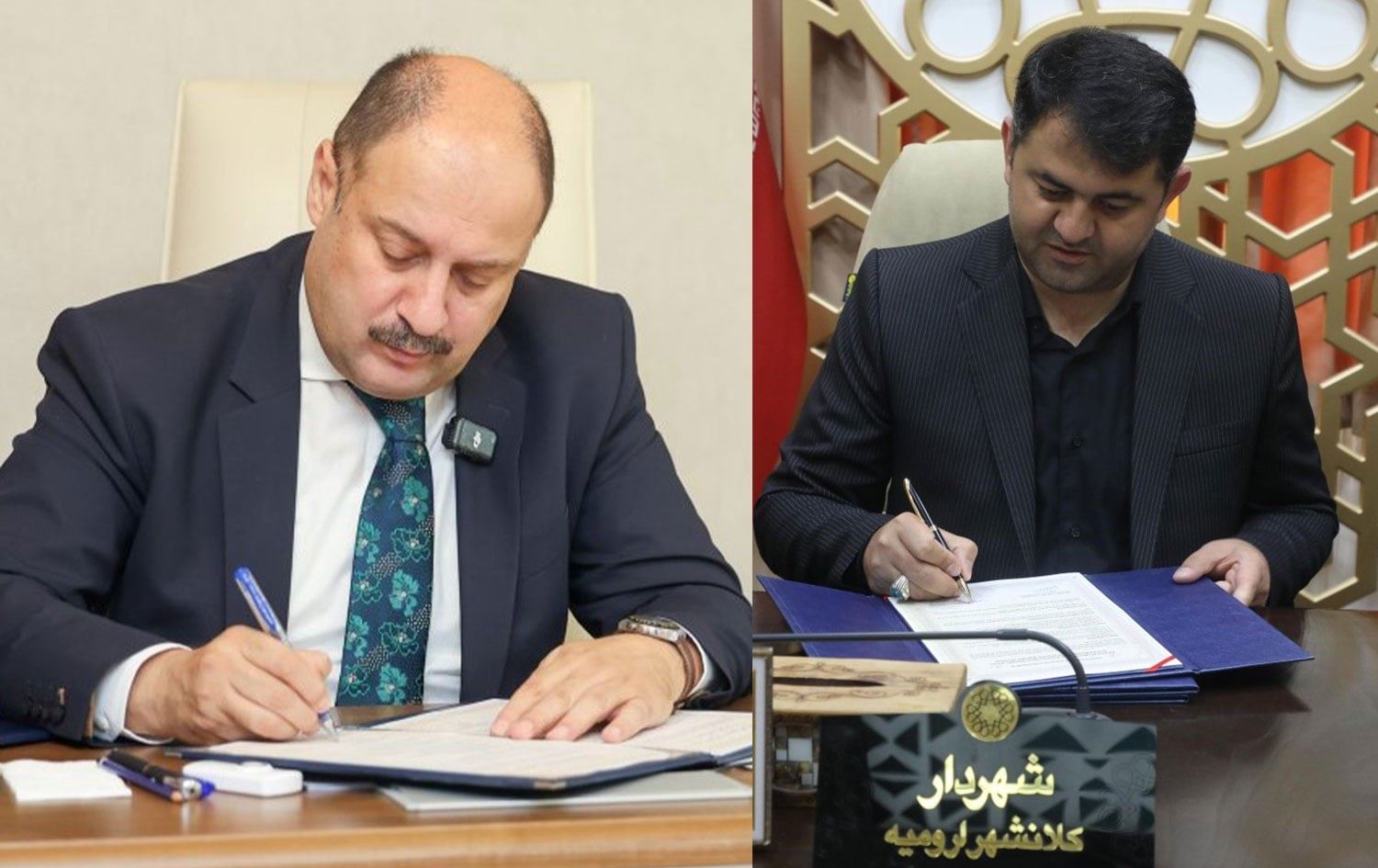 Şaredarên Riha û Urmiyeyê protokol bi awayekî online îmze kir /Wêne: ji vîdeoyê