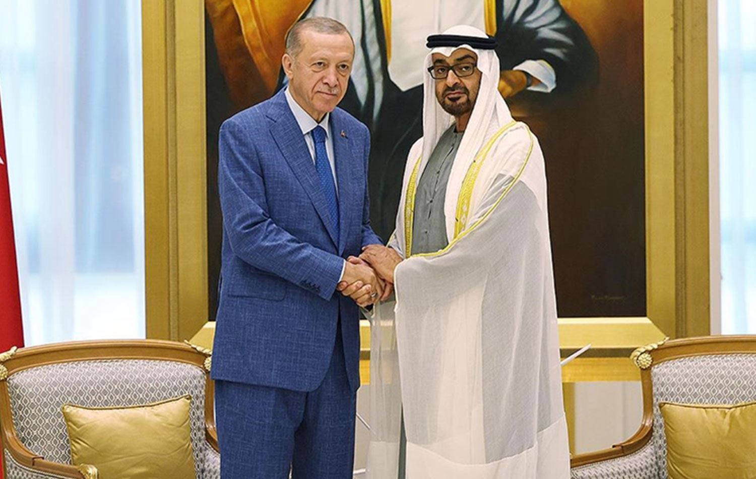 Türkiye Cumhurbaşkanı Recep Tayyip Erdoğan, Birleşik Arap Emirlikleri (BAE) Devlet Başkanı Şeyh Muhammed Bin Zayed Al Nahyan