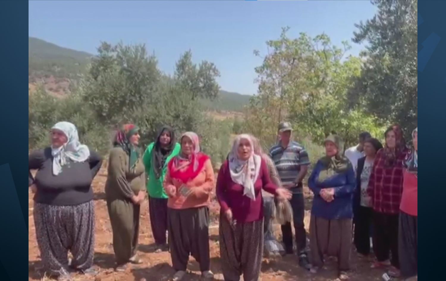 Gundî li nav baxçeyên zeytûnan kom bûn / Wêne: Anka