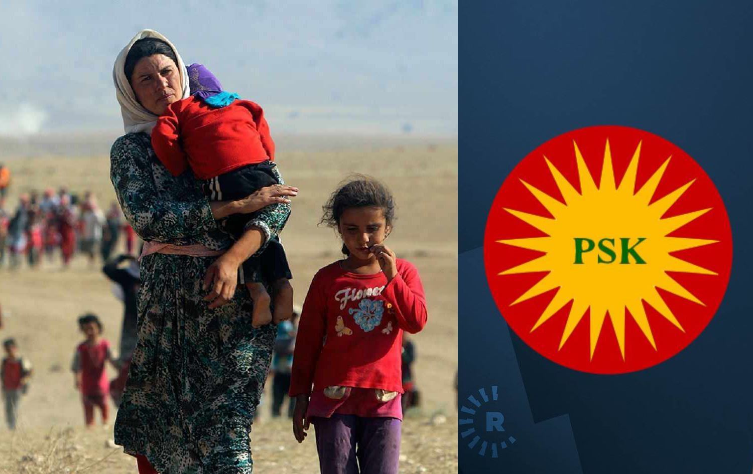 Logoya PSKyê Êzidiyên ku ji DAIŞê direviyn /Wêne: Rûdaw Grafîk