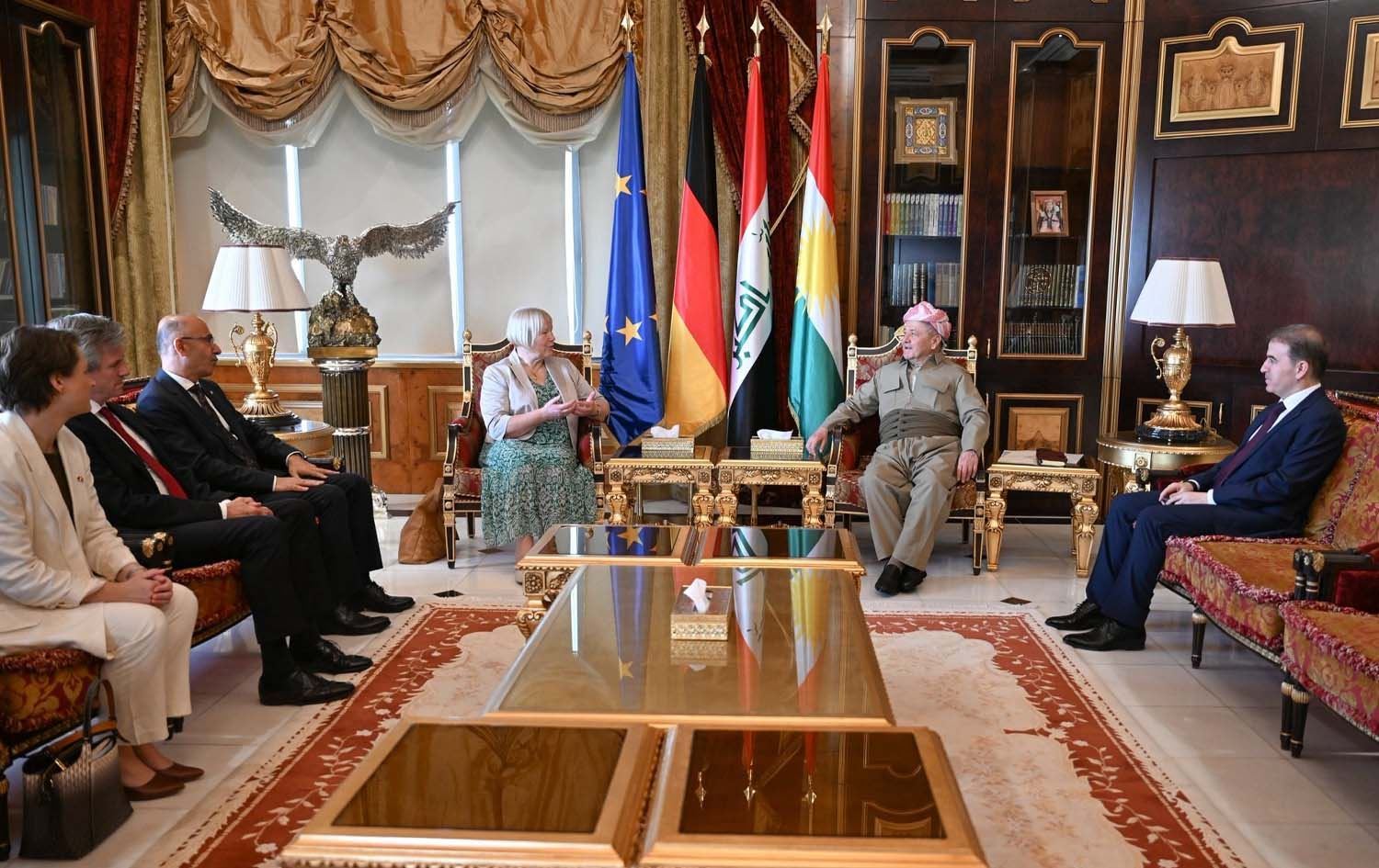 Hevdîtina Serokl Barzanî û Balyoza Almanyayê ya Îraqê / Wêne: Baregeha Mesûd Barzanî