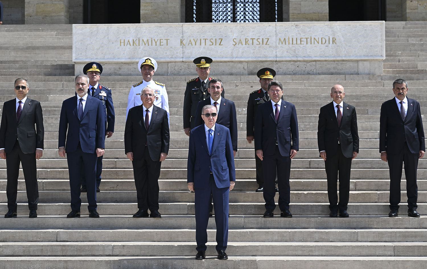 Türkiye Cumhurbaşkanı Erdoğan başkanlığındaki Yüksek Askeri Şura (YAŞ) üyeleri Anıtkabir'i ziyaret etti. / AA