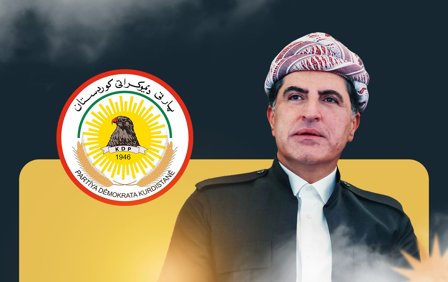 Cîgirê Serokê Partiya Demokrat a Kurdistanê (PDK) Nêçîrvan Barzanî / Wêne: Rûdaw Grafîk 