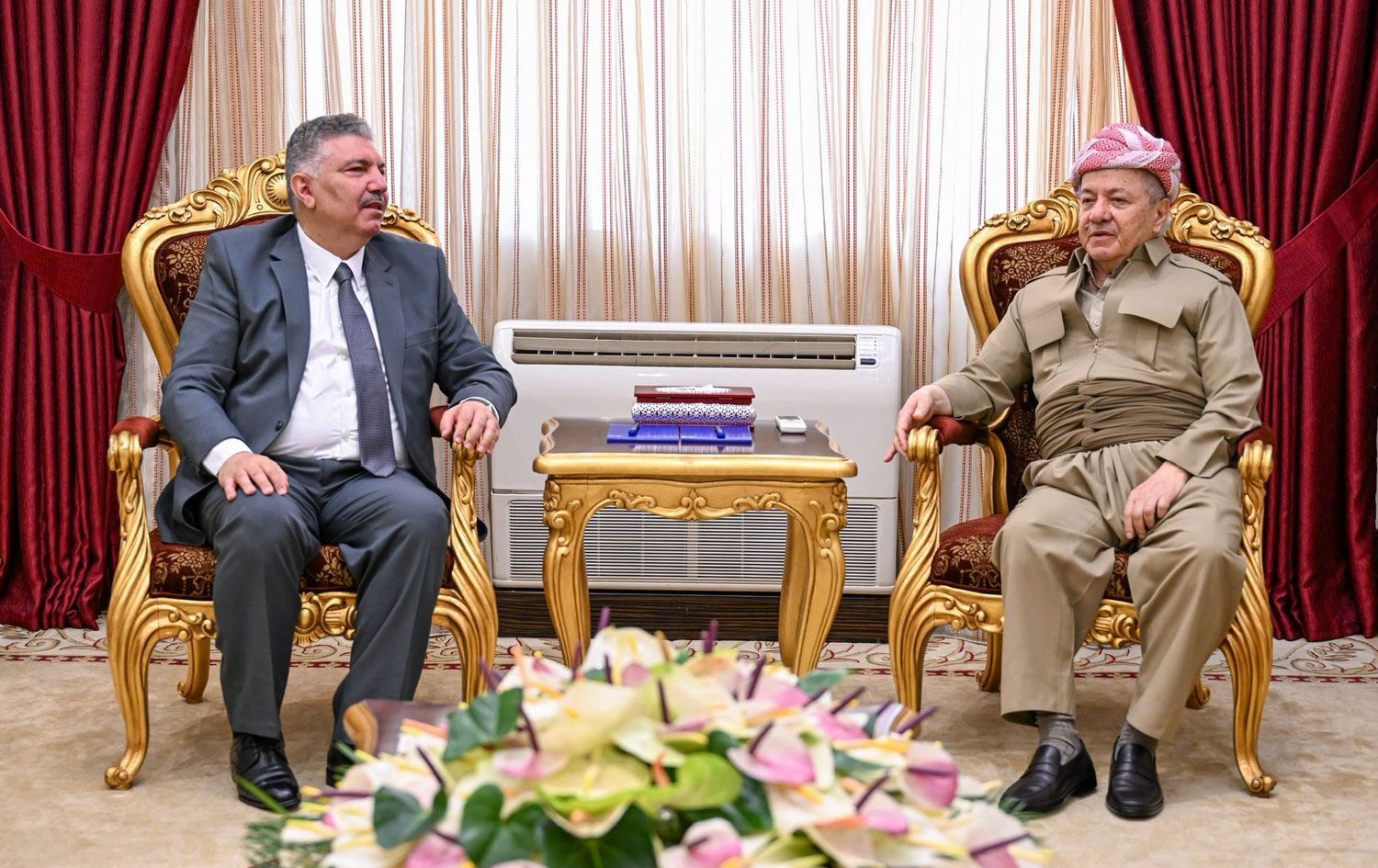 Mehmûd Muslit û Serok Mesûd Barzanî / Wêne: Baregeha Barzanî