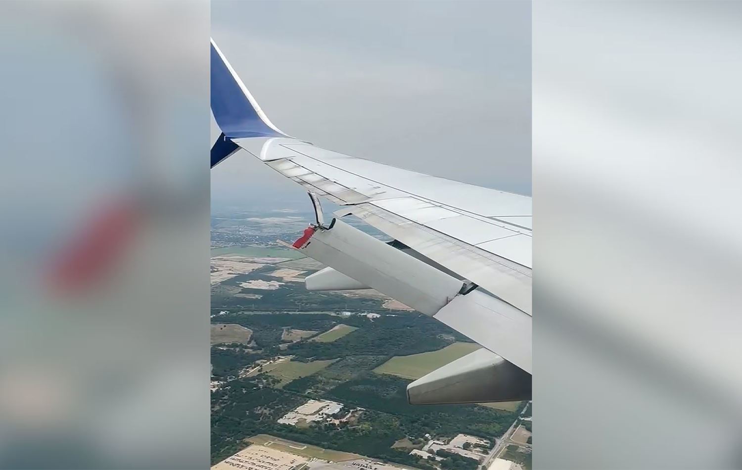 ABD'de uçuş sırasında bir uçağın kanadı kısmen koptu