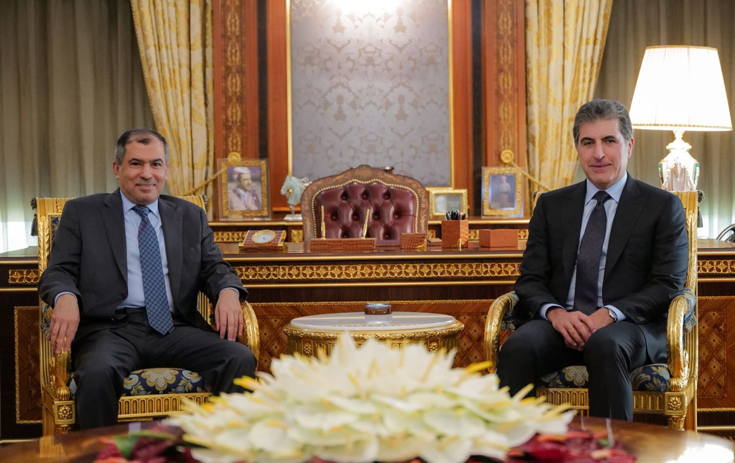 Hesen Mihemed Zeman û Nêçîrvan Barzanî/Wêne: Serokatiya Herêma Kurdistanê 