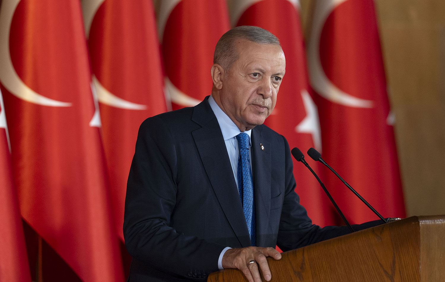 Türkiye Cumhurbaşkanı Recep Tayyip Erdoğan, kabine toplantısı sonrası konuştu. / AA