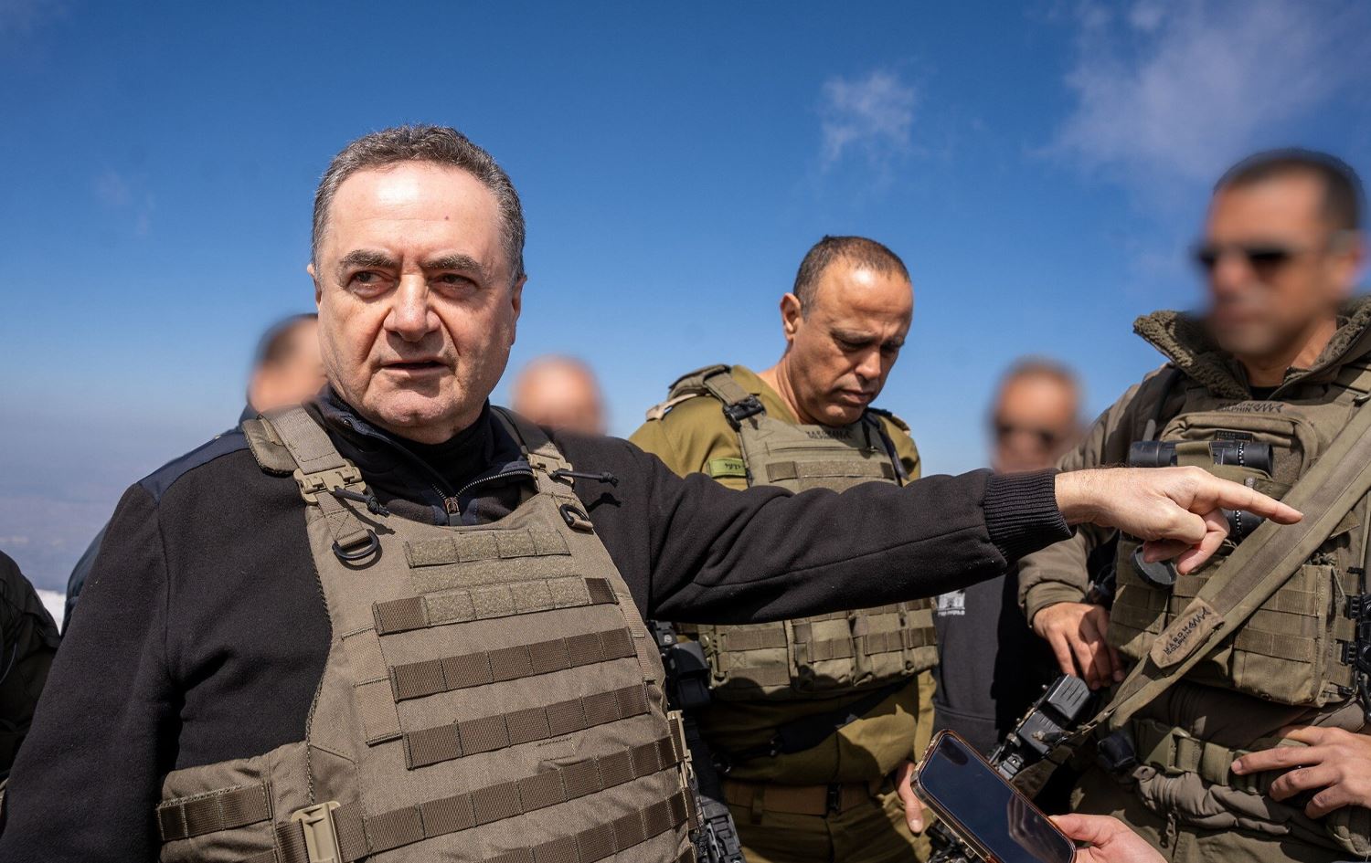 Israel Katz li Çiyayê Hermonê/Wêne: Times of Israel