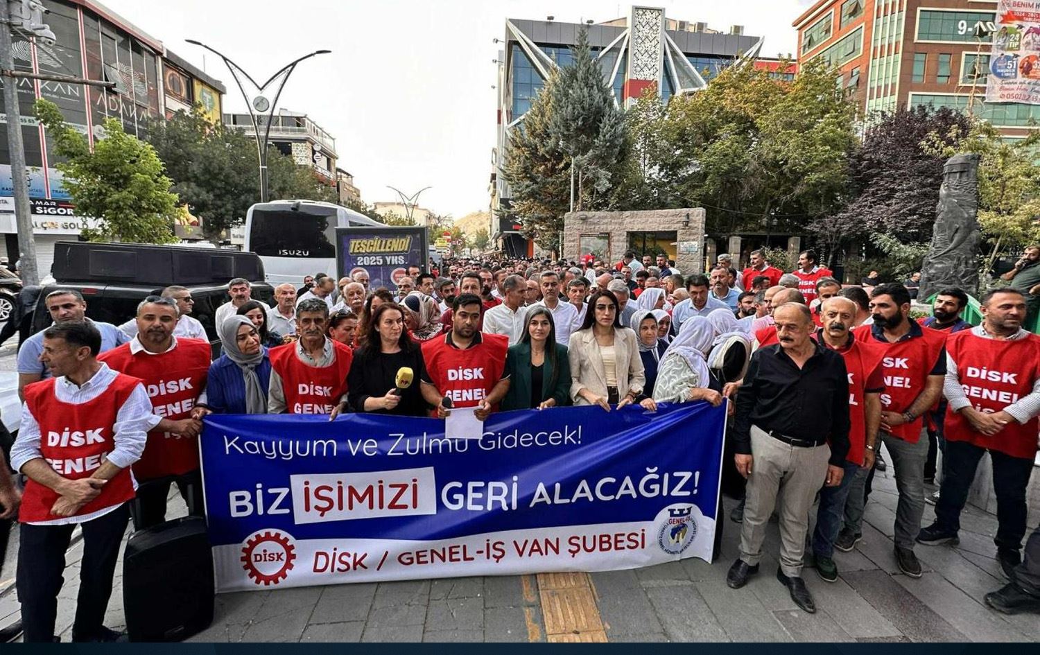 Li Wanê protestoya karkerên şaredariyê / Wêne: ANKA