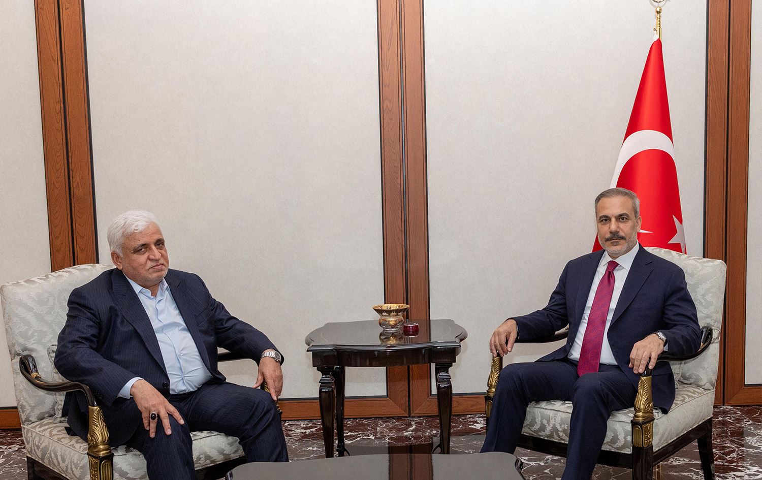 Türkiye Dışişleri Bakanı Hakan Fidan ve Haşdi Şabi Komisyonu Başkanı Falih el-Feyyad