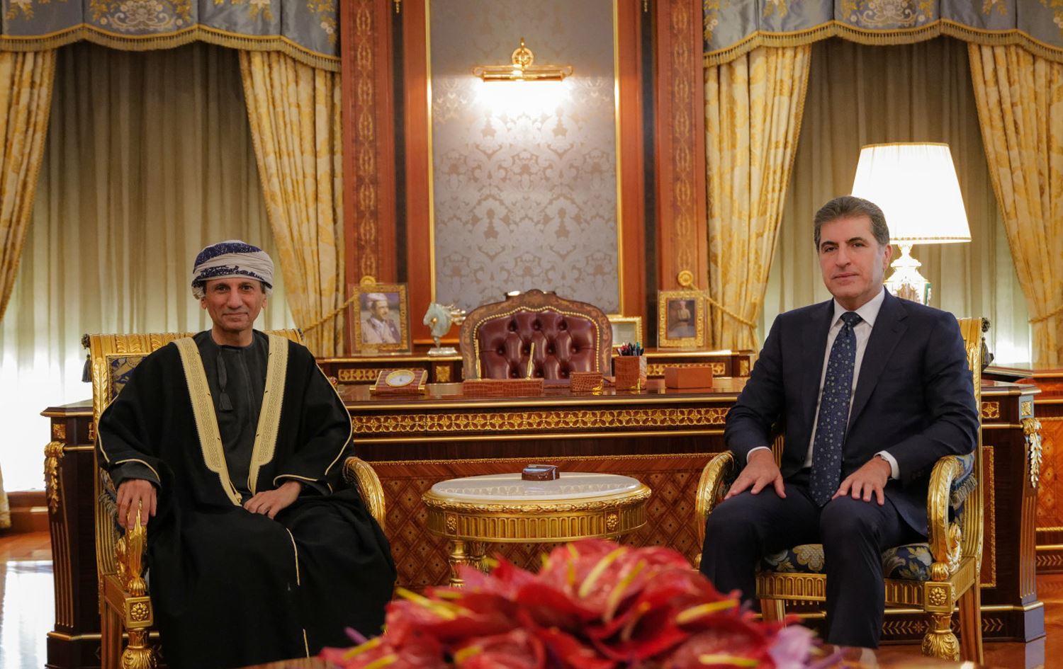 Mihemed El Hessan û Nêçîrvan Barzanî / Wêne: Serokatiya Herêma Kurdistanê