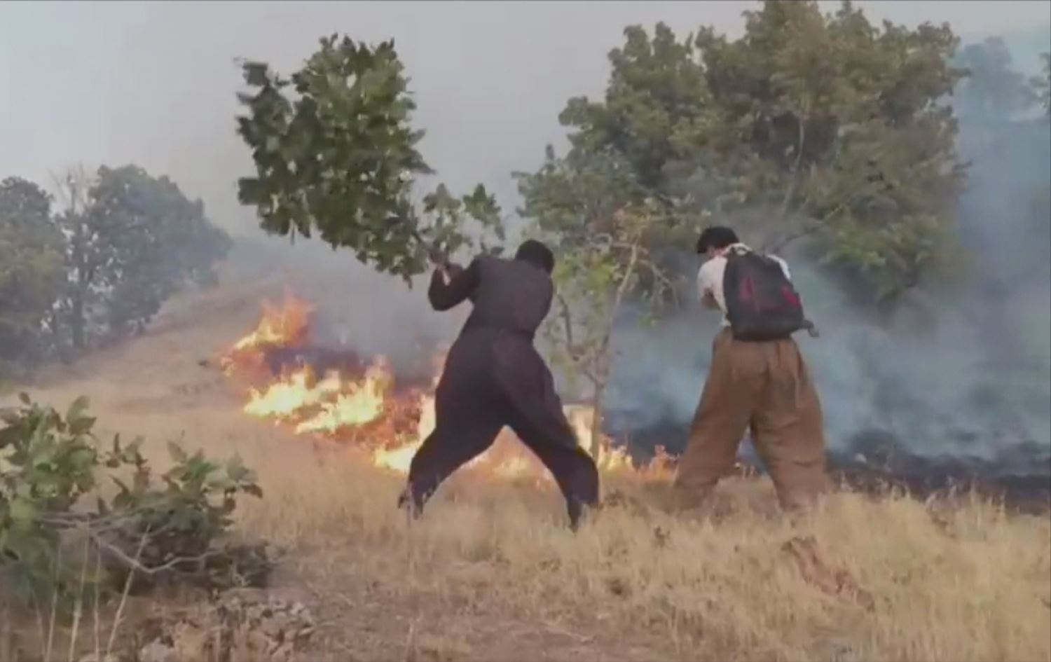 Jîngehparêz hewla vemirandina agir didin / Wêne: Ji ber dîmenan