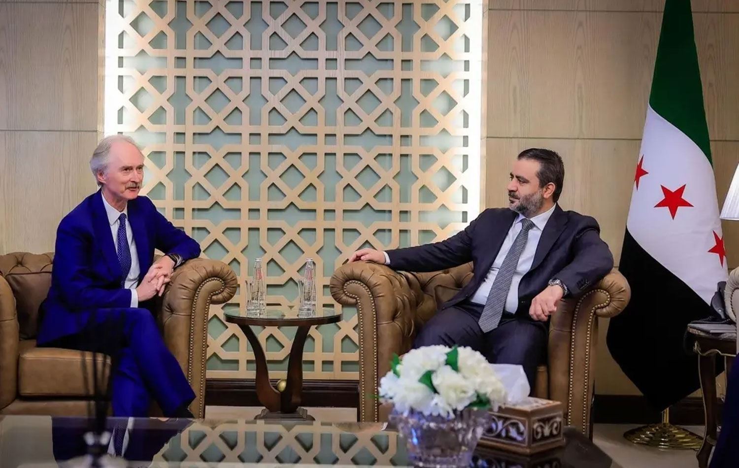 Geir Pedersen û Eshed Şeybanî /Wêne: SANA