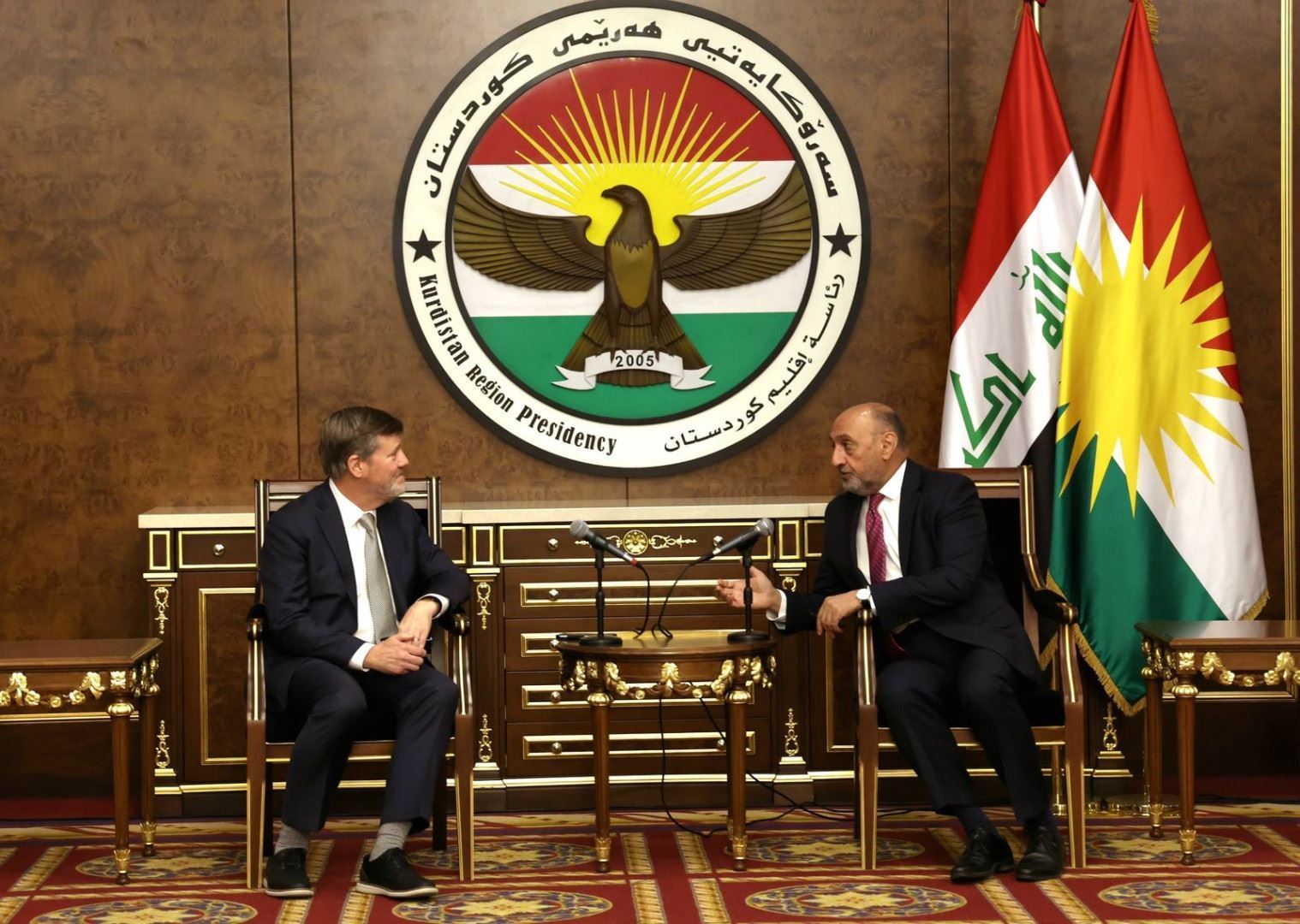 Fewzî Herîrî bi şandeyeke bazirganiyê ya Amerîkayê re civiya / Wêne: Serokatiya Herêma Kurdistanê 