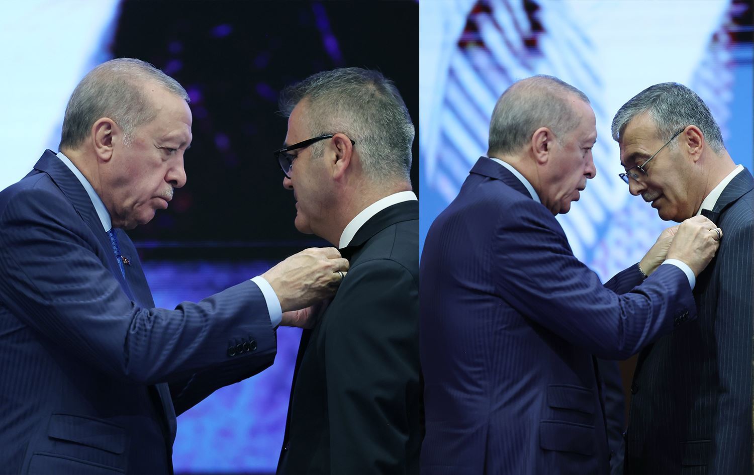 Recep Tayyîp Erdogan rozetan bi şaredaran ve vedike\ Wêne: AA