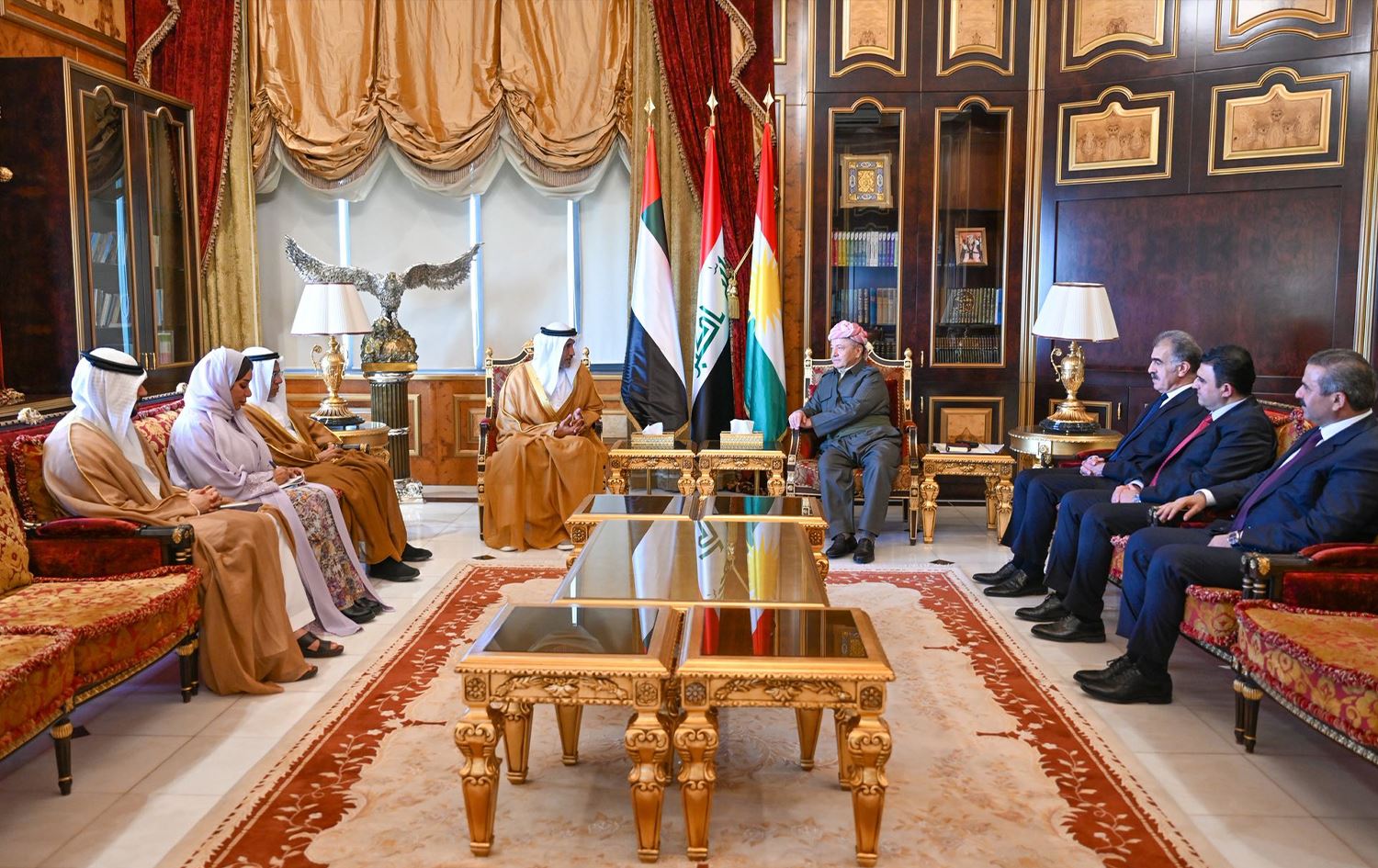 Heyeta Îmaratê û Serok Barzanî\ Wêne: Baregeha Barzanî