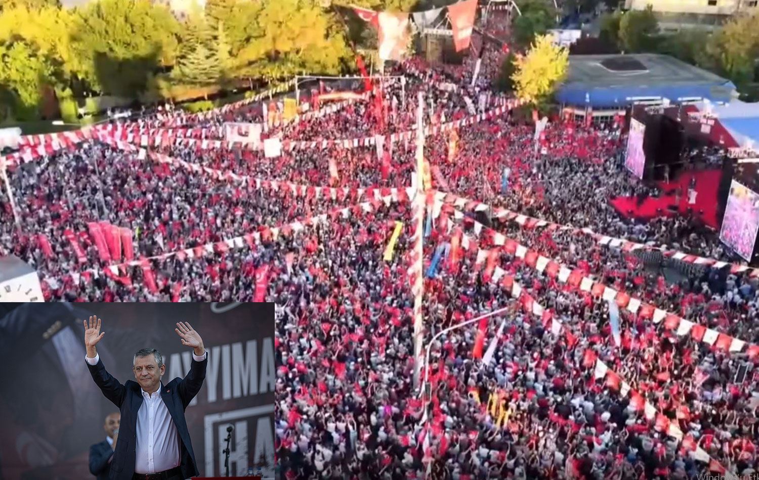 CHP Genel Başkanı Özgür Özel Ankara'da düzenlenen mitingde konuştu. / Foto: AA / ANKA