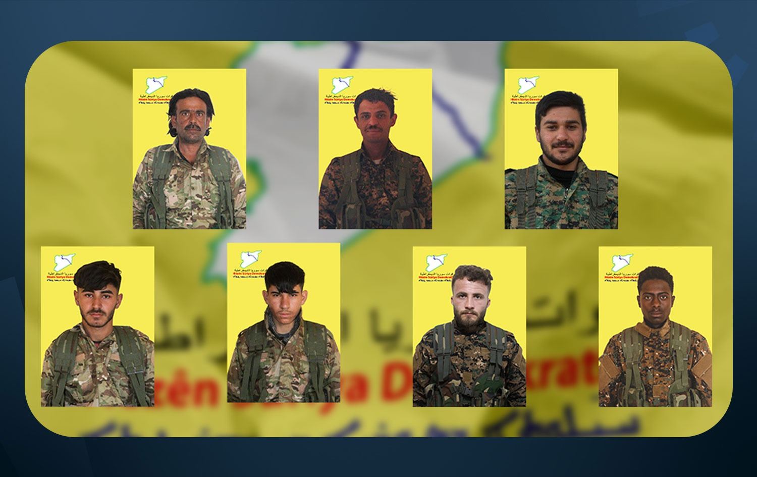 Nasnameyên 7 şervanan hatin eşkerekirin / Wêne: ANHA