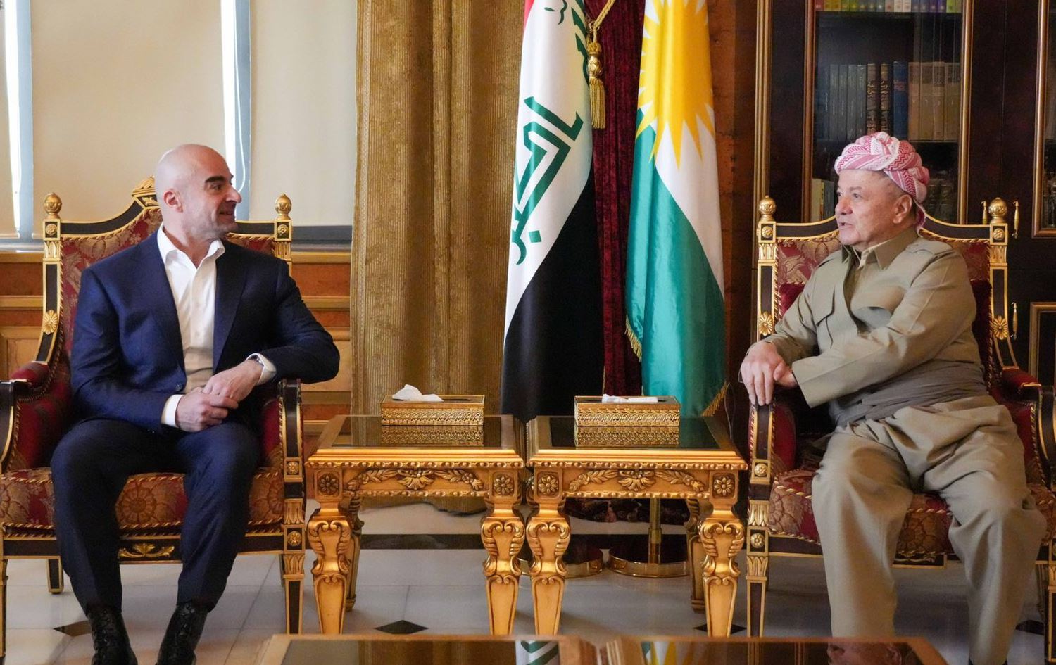 Bafil Talebanî û Serok Mesûd Barzanî\ Wêne: Baregeha Barzanî