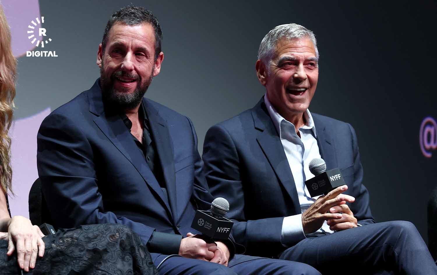 جۆرج کلونی و ئادەم ساندلەر لە فێستیڤاڵی فیلمی نیویۆرک. وێنە؛ AFP