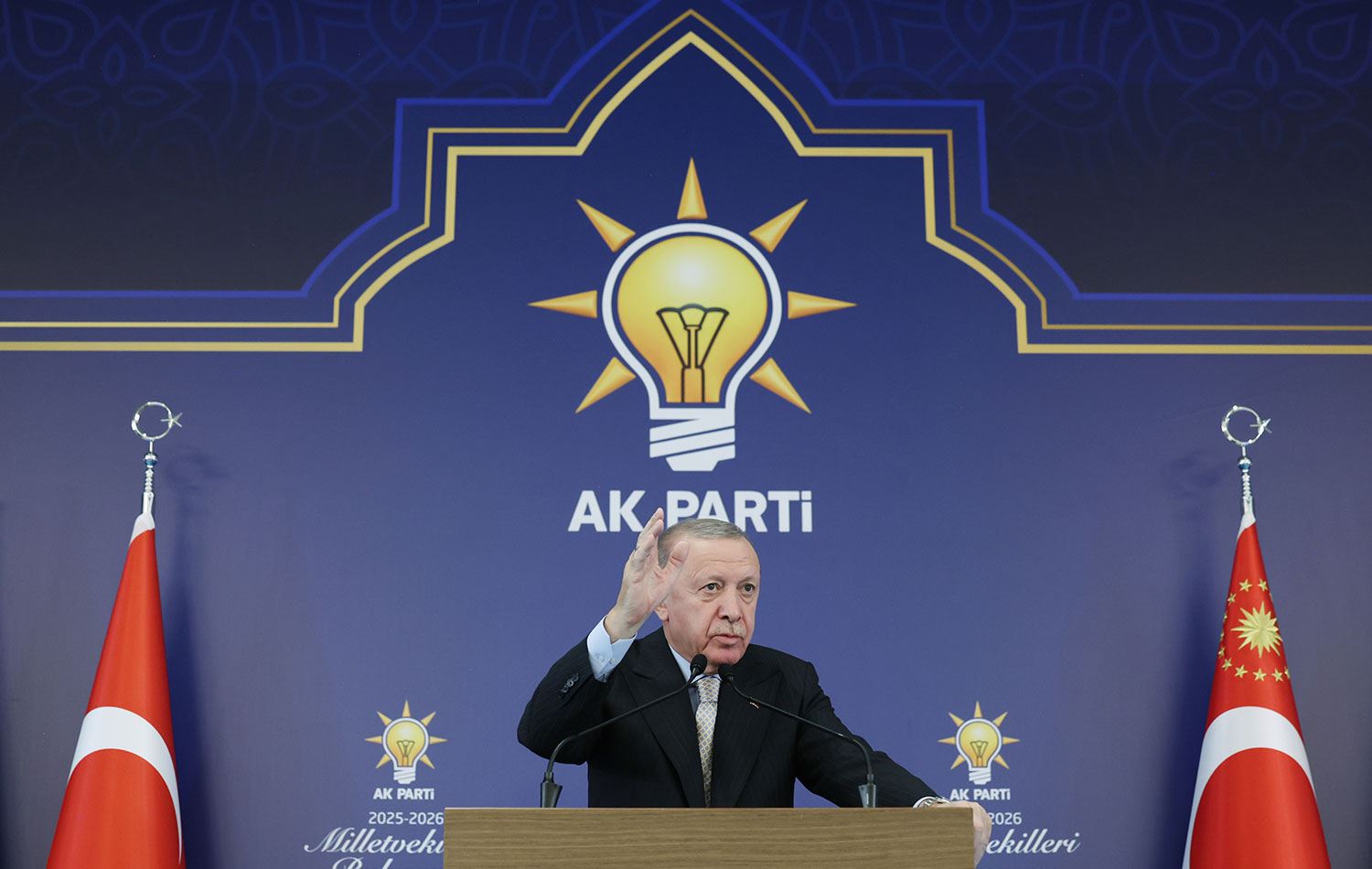 Erdoğan, bugün AK Parti grup toplantısında konuştu. / AA