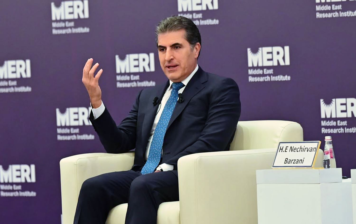 نێچیرڤان بارزانی، سەرۆکی هەرێمی کوردستان لە دیداری مێری.