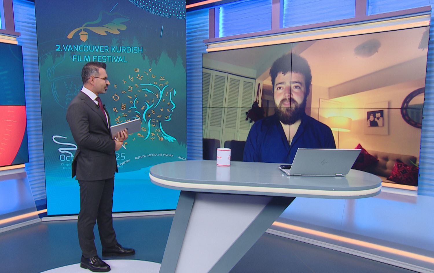 Birêvebirê Karûbarên Hunerî yê Festîvala Fîlman a Kurdî ya Vancouverê Rêkan Seyda beşdarî bultenê bû / Wêne û Vîdeo: Rûdaw