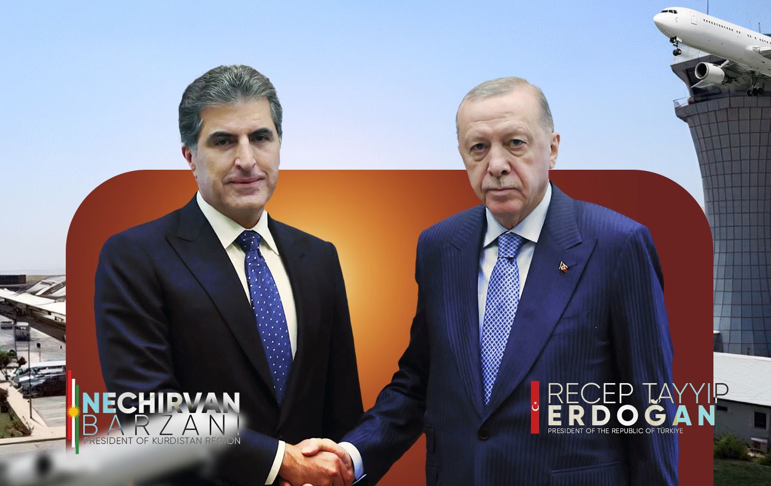Nêçîrvan Barzanî û Recep Tayyîp Erdogan\ Wêne: Rûdaw Grafîk