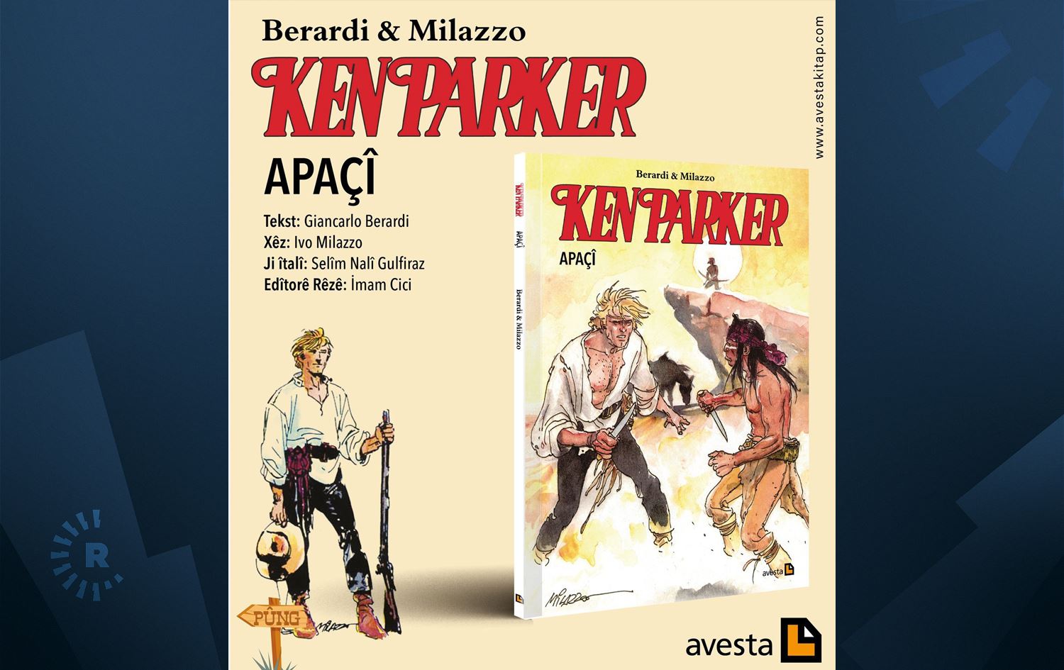 Xêzeromana Ken Parker Apaçî / Wêne: Avesta, Rûdaw Grafîk