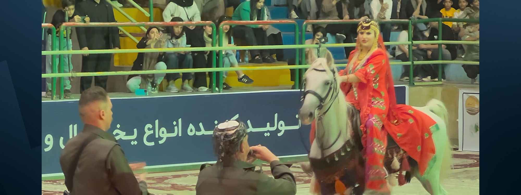 A woman riding an authentic Kurdish horse in Bokan city, West Azerbaijan province, Iran in October, 2025. Photo: Screengrab/Rudaw