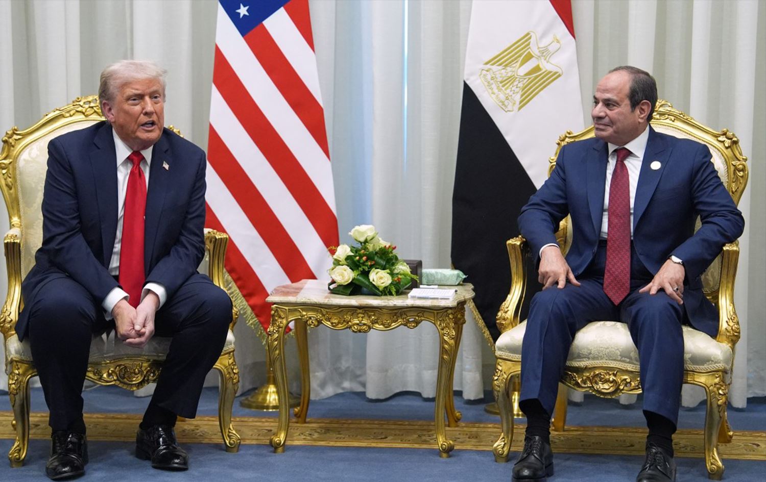 Donald Trump û Ebdulfetah Sîs / Wêne: AFP