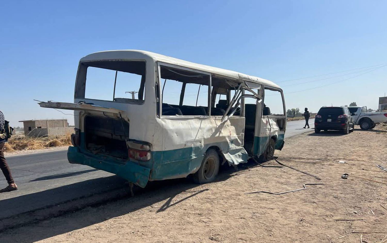 Otobusa ku rastî êrişê hatiye /Wêne: Sohr