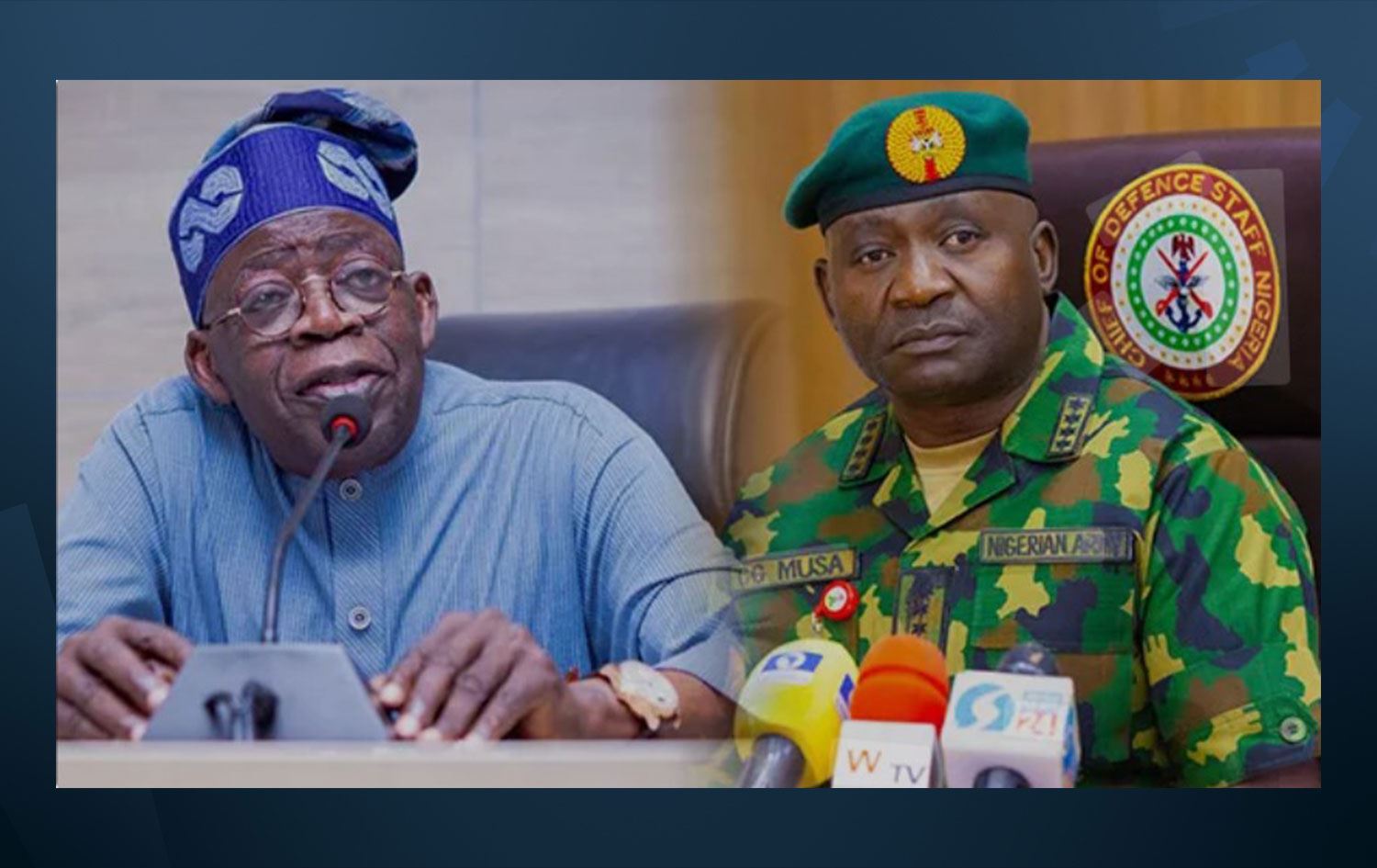 Nijerya Devlet Başkanı Tinubu ve Genelkurmay Başkanı Christopher Musa