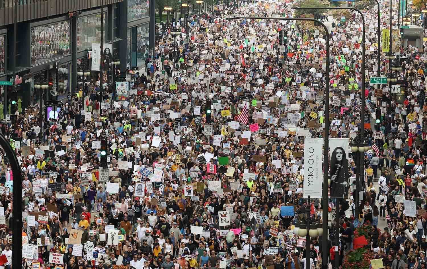 Bi milyonan kes li dijî Trump daketin kolanan / Wêne: Torên civakî 